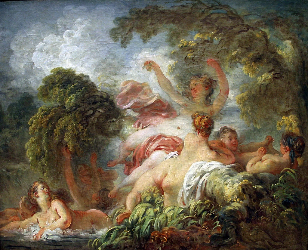  152-Jean-Honoré Fragonard-Le bagnanti - Museo del Louvre, Parigi 